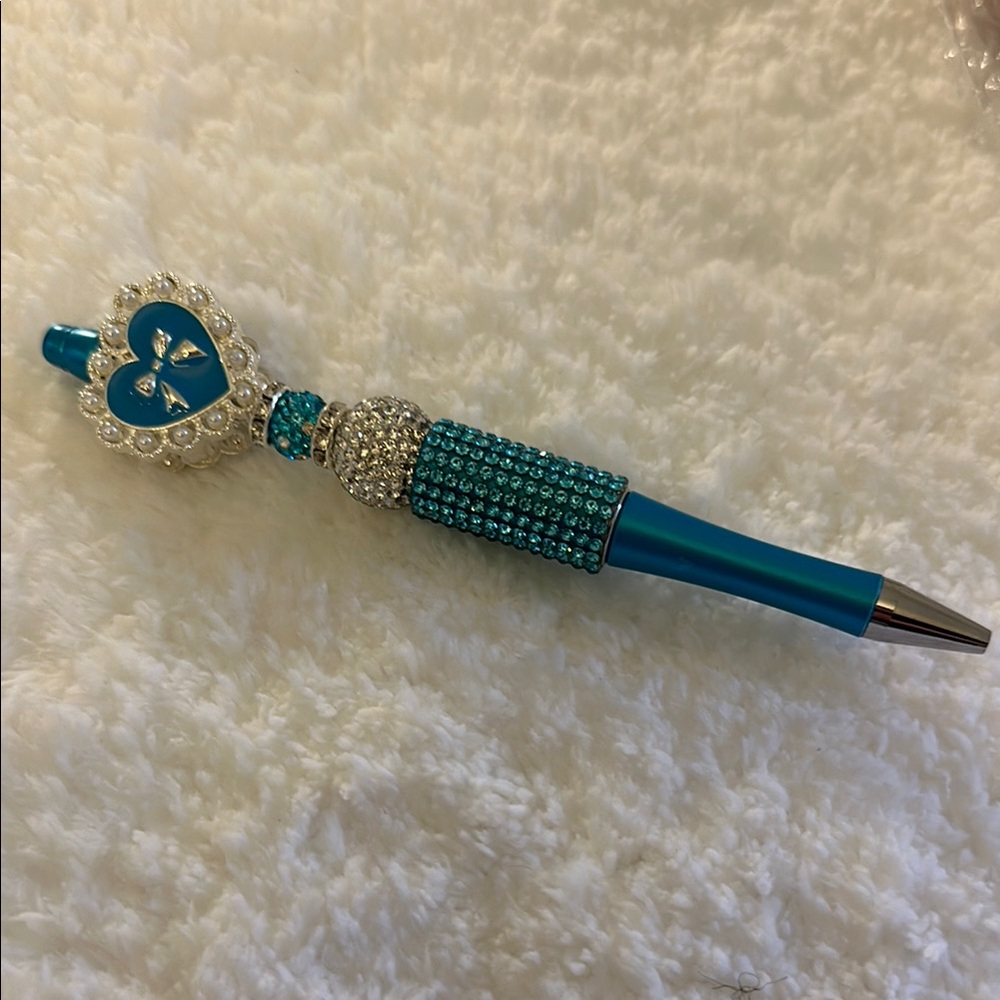 Blue and Silver Bejeweled Pen